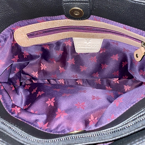 New ANUSCHKA SUGAR SKULL DAY OF DEAD CALAVERAS LEATHER SATCHEL TOTE BAG 3 COMPT - Picture 7 of 12